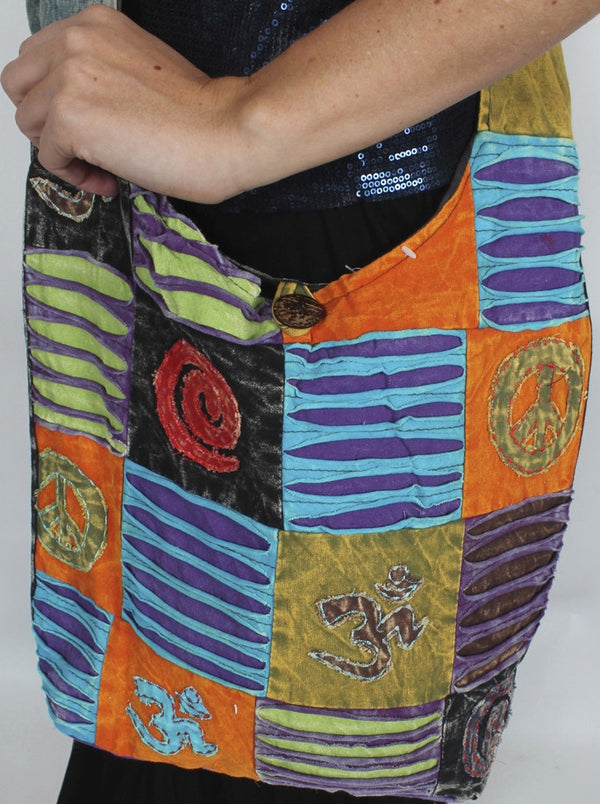 Anu Patchwork Tote Bag Shoulder Strap Weekender Bag - sunheartbohoclothing