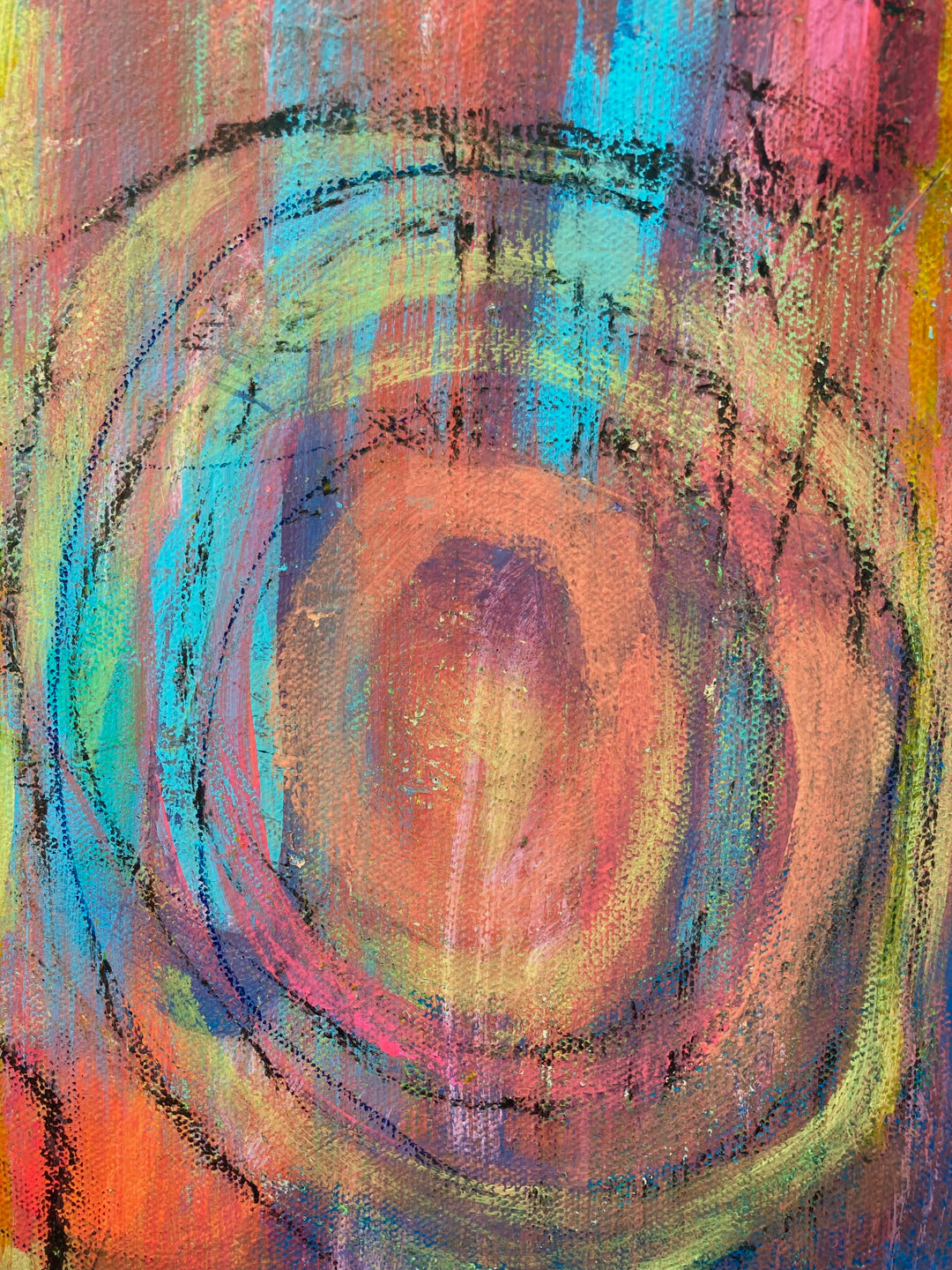 Pink Abstract Color Field  24" x 30" Original Painting