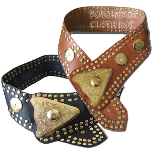Authentic BLACK Moroccan Leather BELT Coyote Wicca Ceremonial Ritual LAST ONE!