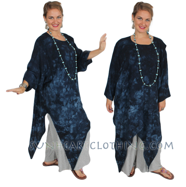 Devi Plus Size Tunic Top Moroccan Cotton Sml-6X Custom Dye $149