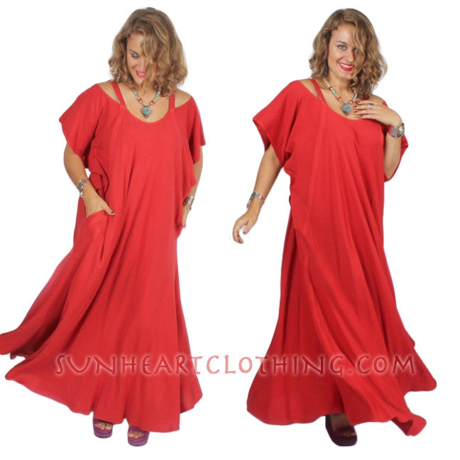 Farfala Cold Shoulder Dress Moroccan Cotton Sml-7X Custom Dye