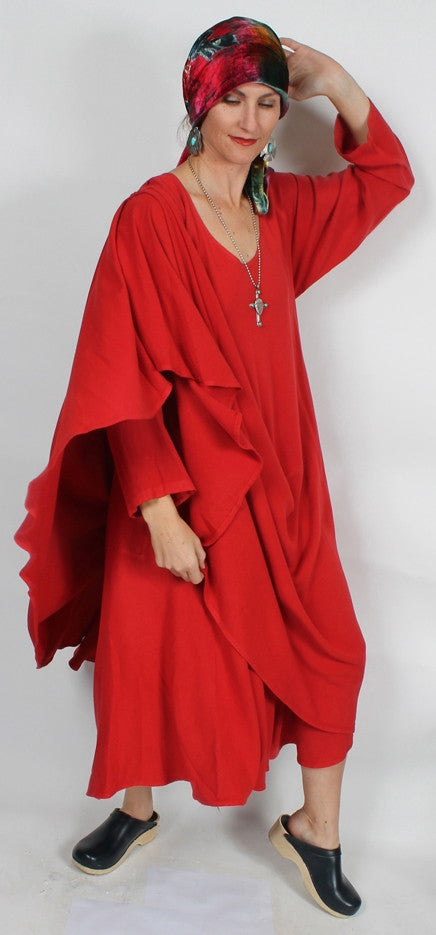 Tangiers long-sleeve Magic Dress 2 Layers Moroccan Cotton Sml-5X Custom Dye Plus
