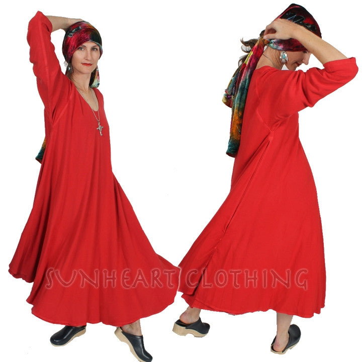 Tangiers long-sleeve Magic Dress 2 Layers Moroccan Cotton Sml-4X Plus Custom Dye