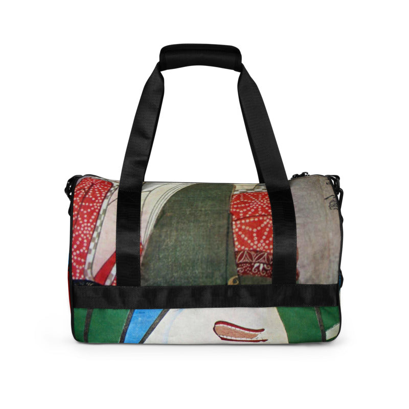 Boho Japanese Art Warrior Geisha  Gym Sports Bag Weekender Luggage Artist Duffel Bag