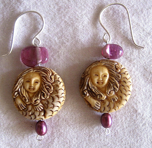 Mermaid Artisian Beads Earrings Hand-Made Jewelry