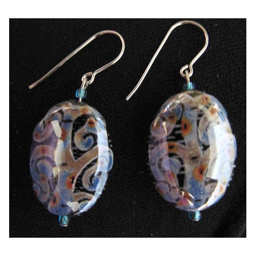 Artisian Tree of Life Ceramic Beads Earrings Hand-Made Jewelry