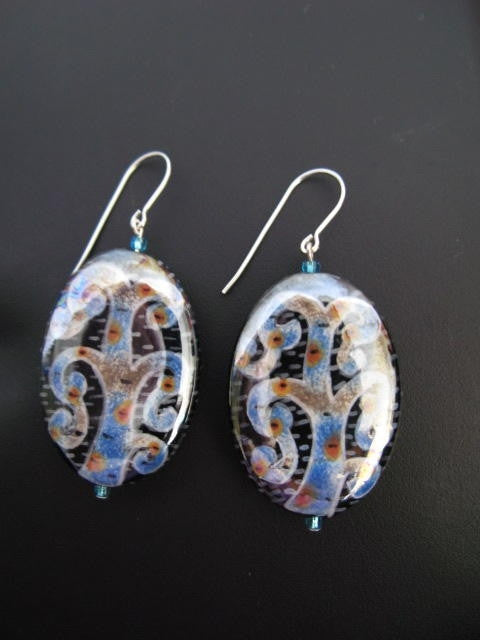 Artisian Tree of Life Ceramic Beads Earrings Hand-Made Jewelry
