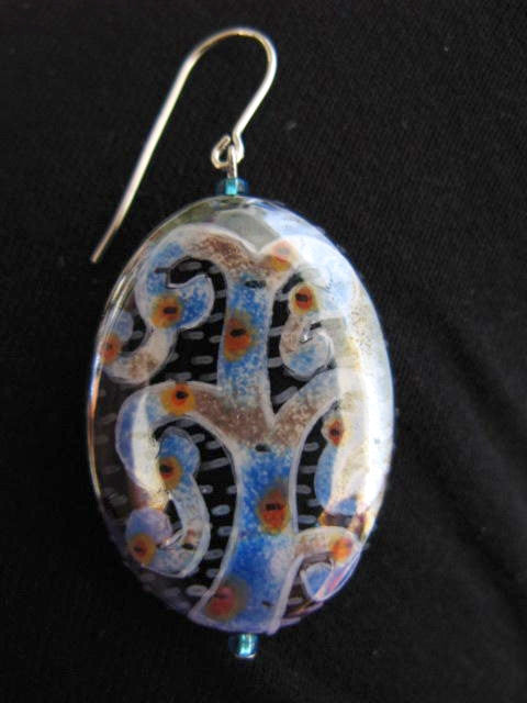 Artisian Tree of Life Ceramic Beads Earrings Hand-Made Jewelry