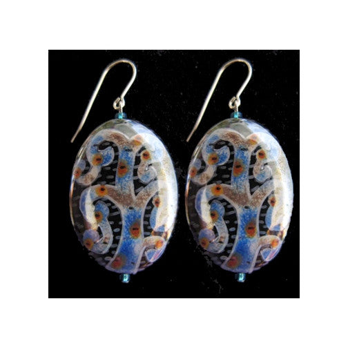 Artisian Tree of Life Ceramic Beads Earrings Hand-Made Jewelry