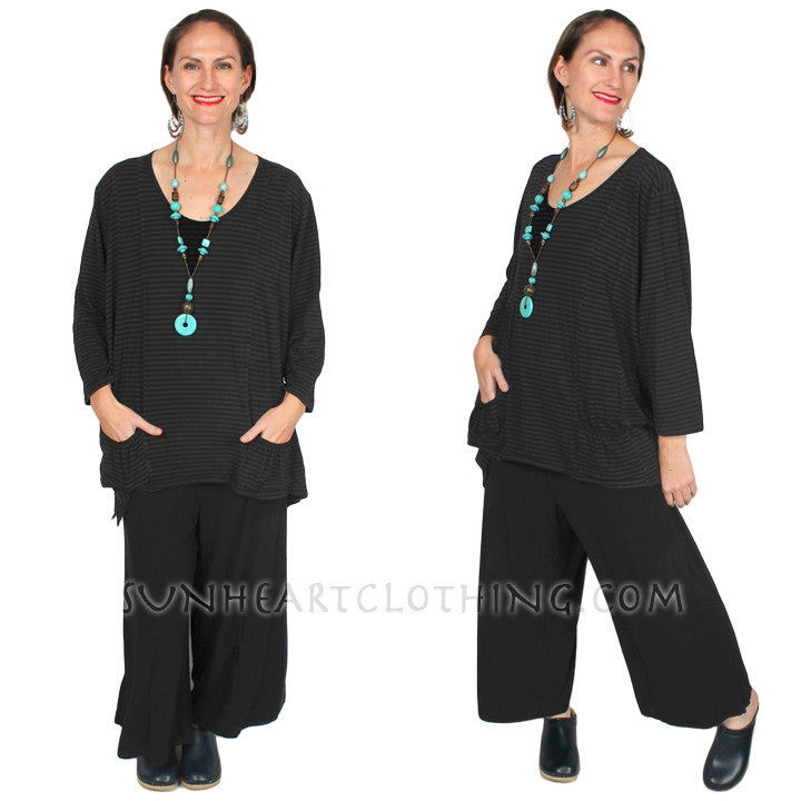 HeartString Wide Leg Palazzo Pants Boho Resort Wear 2x-5x