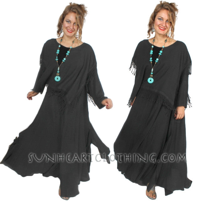 3 Colors Dairi Moroccan Cotton Marekech Fringe Shawl Dress Sml-2x