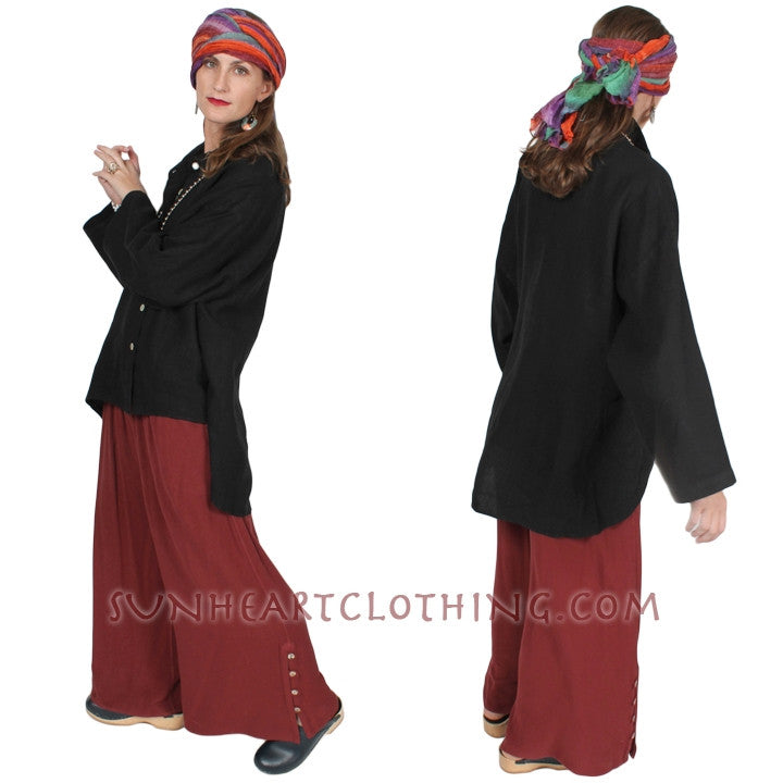 Sunheart  Linen Clothing hi-low Shirt or Jacket SML-2X