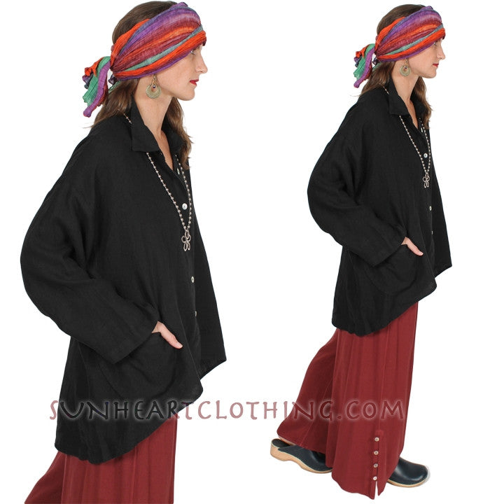 Sunheart  Linen Clothing hi-low Shirt or Jacket SML-2X