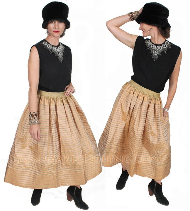 Montecito Masterpiece: Oscar de la Renta Vintage Silk Taffeta Couture Skirt Small