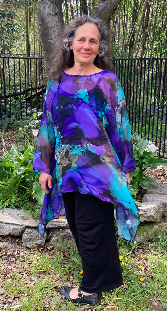 Mosaic hi-low Tunic Top Boho Hippie Chic Resort Wear Sml-10X