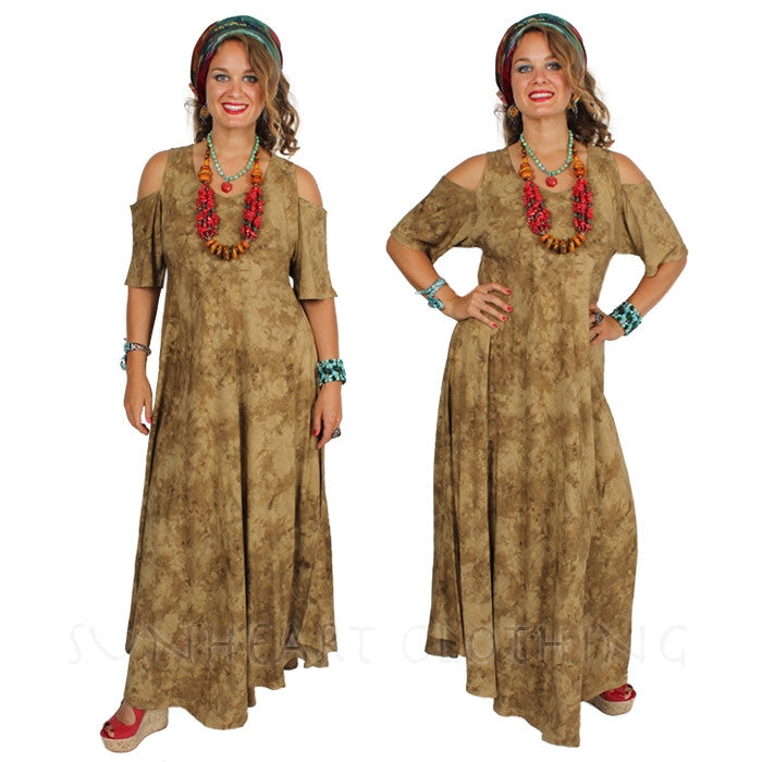 SunHeart Eve Dress Cold Shoulder Resort Wedding Sml-1x