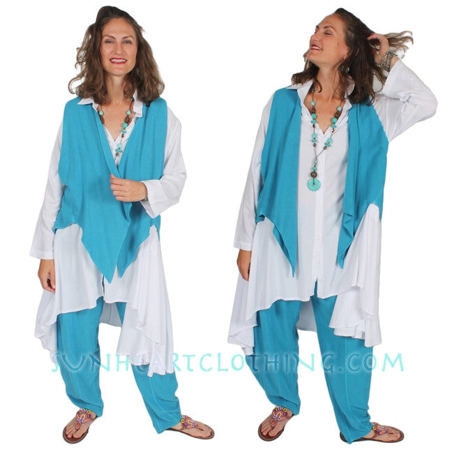 Sunheart Matisse Top Boho Hi-Low Resort Wear Lagenlook Sml-3x