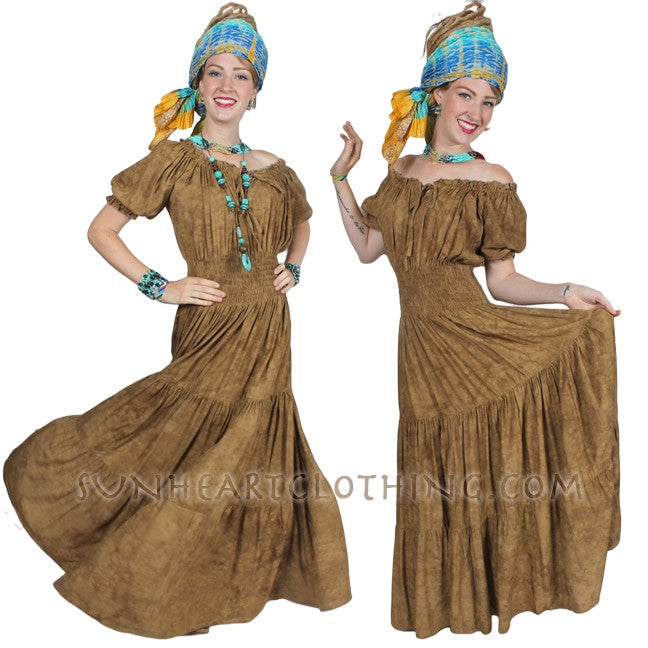 Sunheart Boho Batik Peasant Dress  Renaissance Folk Sml-4X LAST ONE!