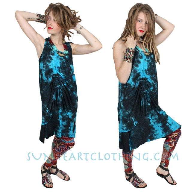 Last One! SunHeart 2-Layer Ruched Tank Top or Dress Resort Wear Sml-XL