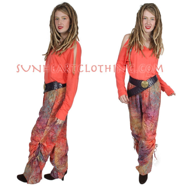 SunHeart Ruched 2 Layer Pant Boho Hippie Chic Sml-XL Sale