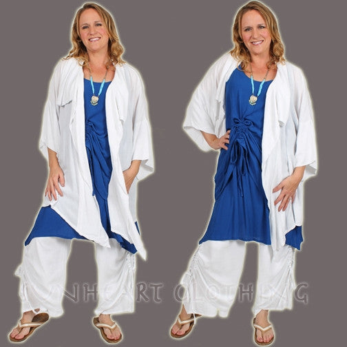 SunHeart Electric Blue 2-Layer Ruched Tank Top or Dress Resort Wear Sml-1x LAST ONE!