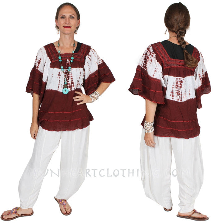 SunHeart Summer Top Crochet Ribbon Resort Wear Hippie Chic Plus Sml-2x+