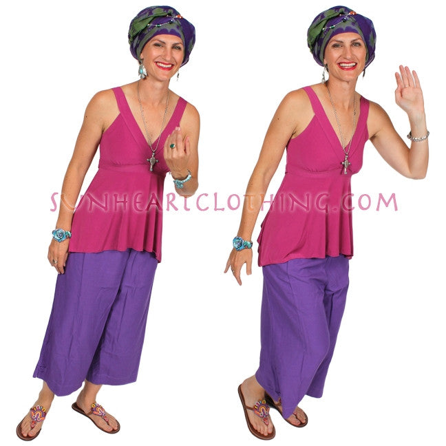 Sunheart Wide Leg Pant Linen Boho Classic Resort Sml-4x Last One!