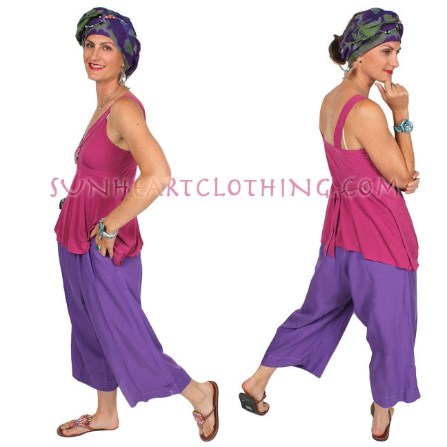 Sunheart Wide Leg Pant Linen Boho Classic Resort Sml-4x Last One!