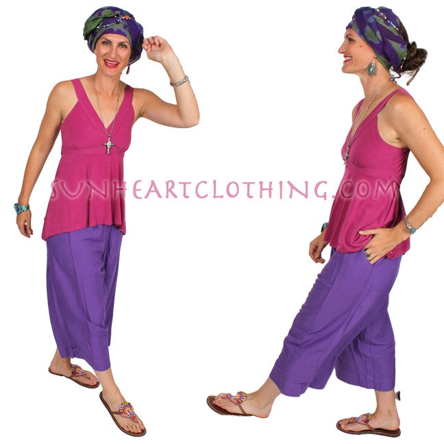 Sunheart Wide Leg Pant Linen Boho Classic Resort Sml-4x Last One!