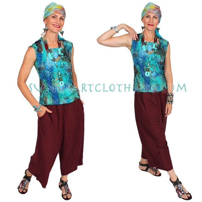 Wholesale! Sunheart Wide Leg Pant Ramie Linen Boho Classic Resort Sml-4x
