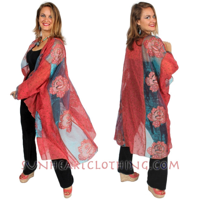 Sunheart Cachet Coat Vintage Silk Embroidered Cachet Coat Sml-7X