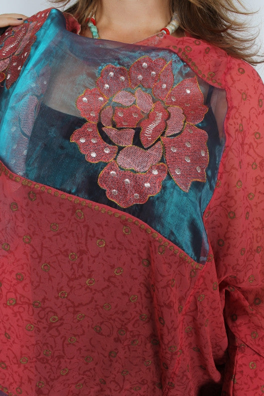 Sunheart Cachet Coat Vintage Silk Embroidered Cachet Coat Sml-7X