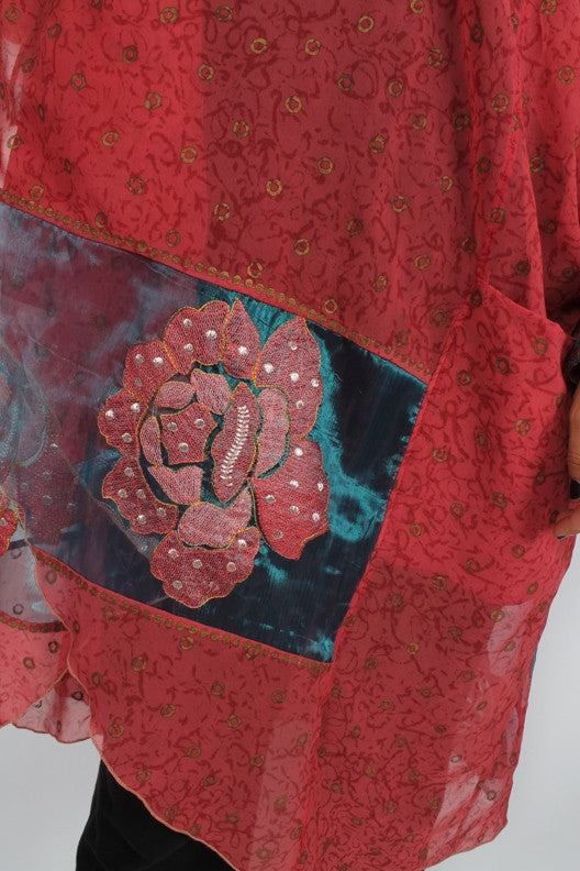 Sunheart Cachet Coat Vintage Silk Embroidered Cachet Coat Sml-7X