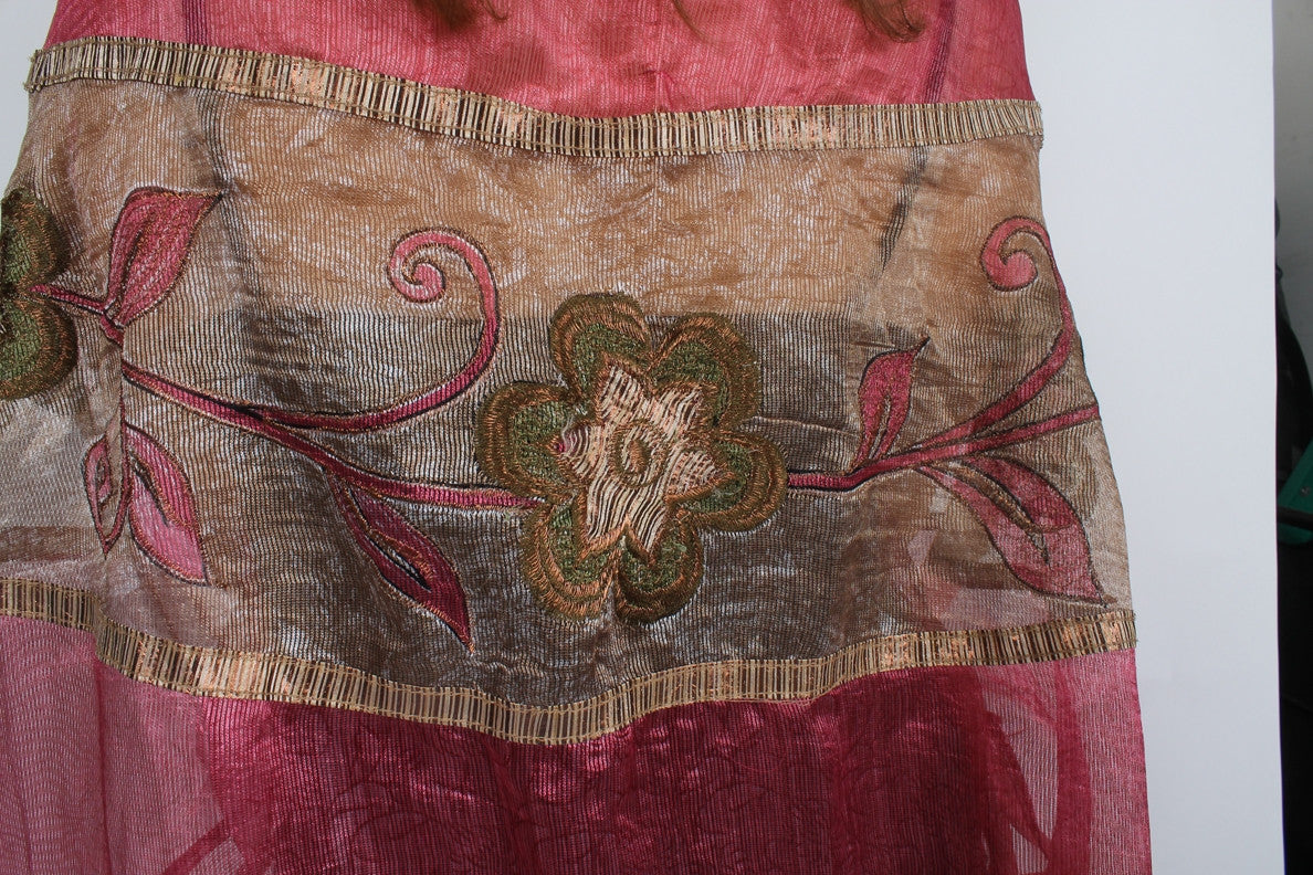 Sunheart Vintage Silk Roses Cachet Coat Boho Embroidered ooak  SML-7X