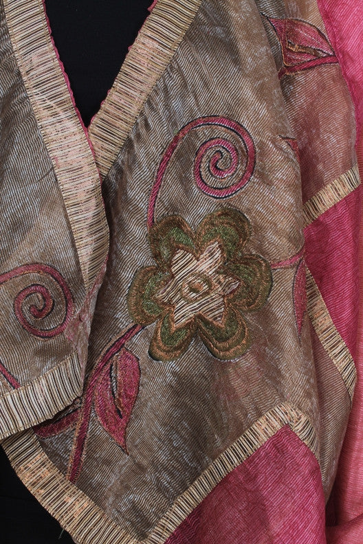Sunheart Vintage Silk Roses Cachet Coat Boho Embroidered ooak  SML-7X