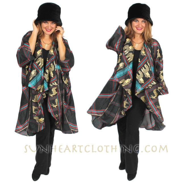 Sunheart Vintage Silk Shaman Deer Plus Embroidery Coat