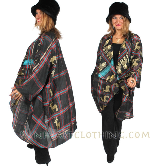 Sunheart Vintage Silk Shaman Deer Plus Embroidery Coat