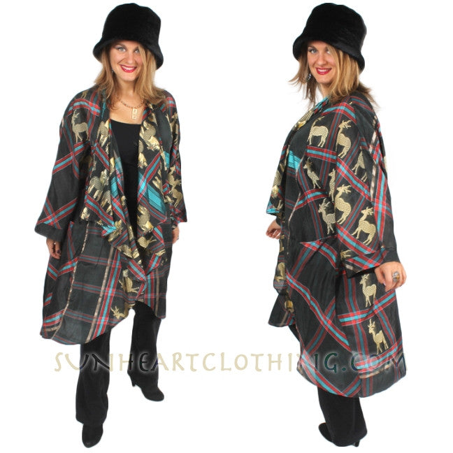 Sunheart Vintage Silk Shaman Deer Plus Embroidery Coat