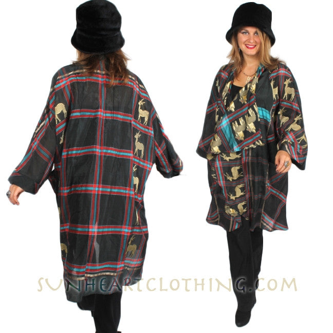 Sunheart Vintage Silk Shaman Deer Plus Embroidery Coat