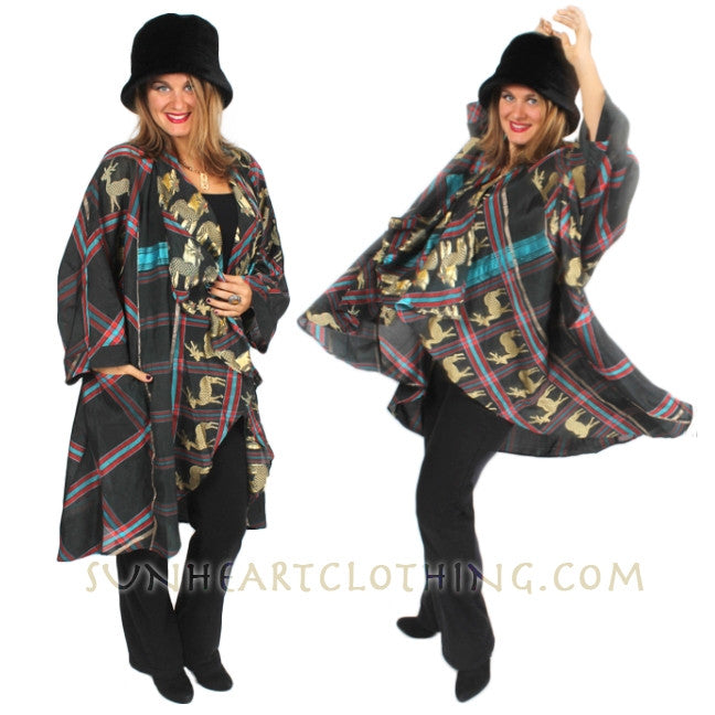 Sunheart Vintage Silk Shaman Deer Plus Embroidery Coat