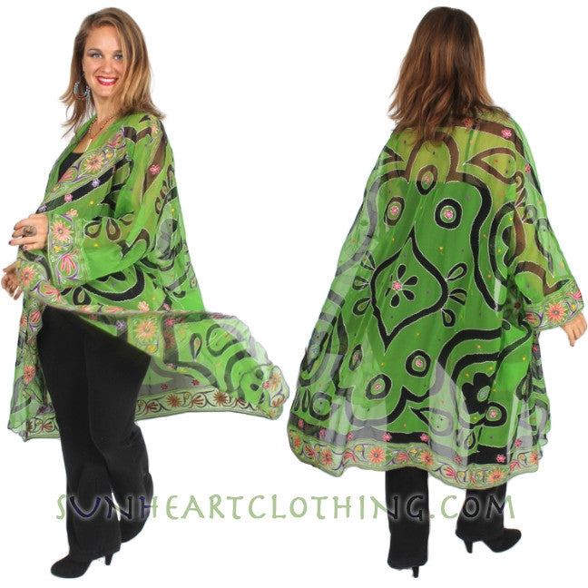 Sunheart Vintage Silk Embroidered Cachet Coat Sml-7x