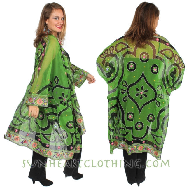 Sunheart Vintage Silk Embroidered Cachet Coat Sml-7x