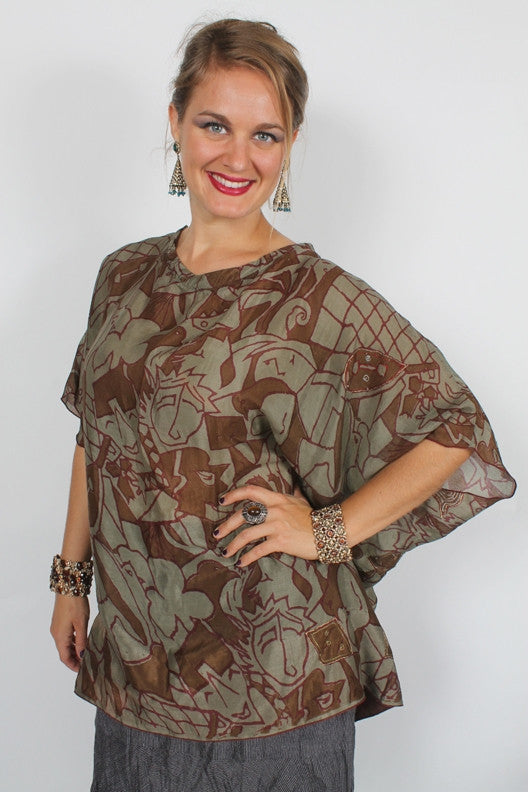 Sunheart Vintage Silk Zen Top