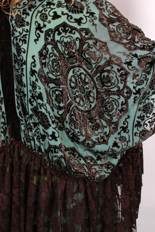 Sunheart Silk Velvet Mandala and Lace Jacket Sml-8x Ceremonial Wear