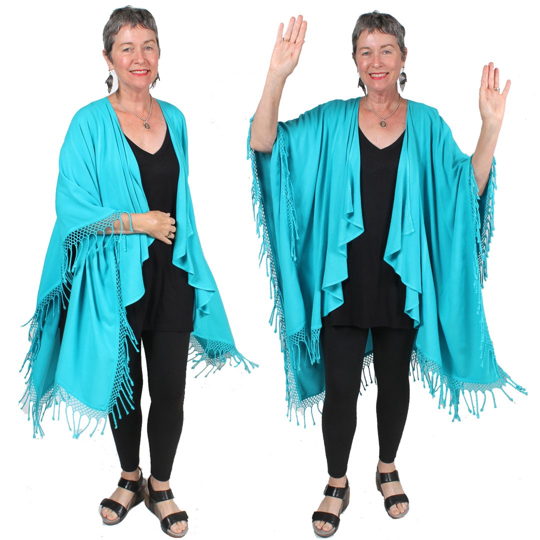 Fringe Ruana Jacket Coat Plus Moroccan Cotton Custom Dye $149
